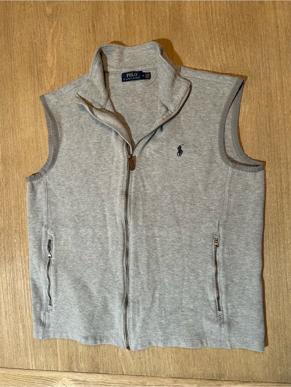 Polo Ralph Lauren Men’s Gray Full Zip Sweater Vest Size M Pony Logo